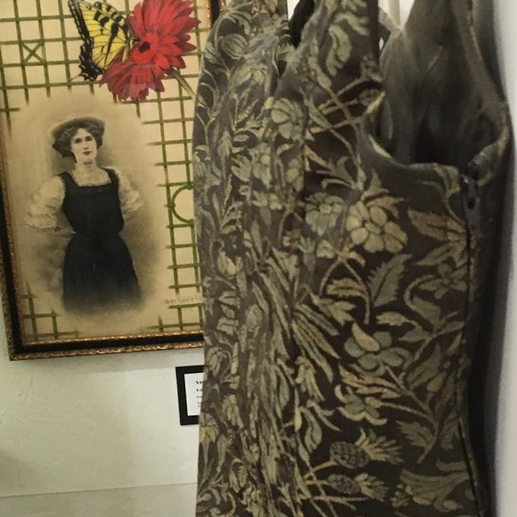 Ralph Lauren black label bustier in olive pattern silk - Picture 4 of 8